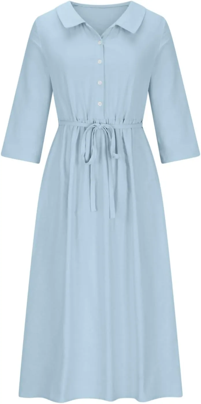 Plus Size Linen Dress for Women Short Sleeve Floral Maxi Dresses Spring Summer Boho Flowy Sundress Cruise Outfits