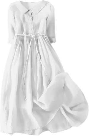 Plus Size Linen Dress for Women Short Sleeve Floral Maxi Dresses Spring Summer Boho Flowy Sundress Cruise Outfits