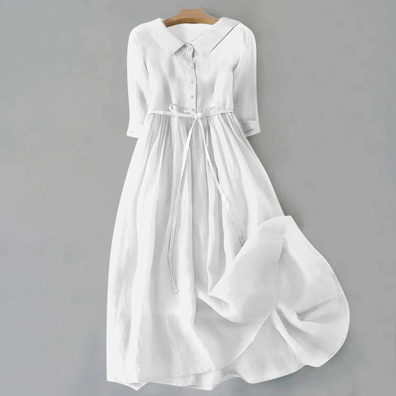 Plus Size Linen Dress for Women Short Sleeve Floral Maxi Dresses Spring Summer Boho Flowy Sundress Cruise Outfits