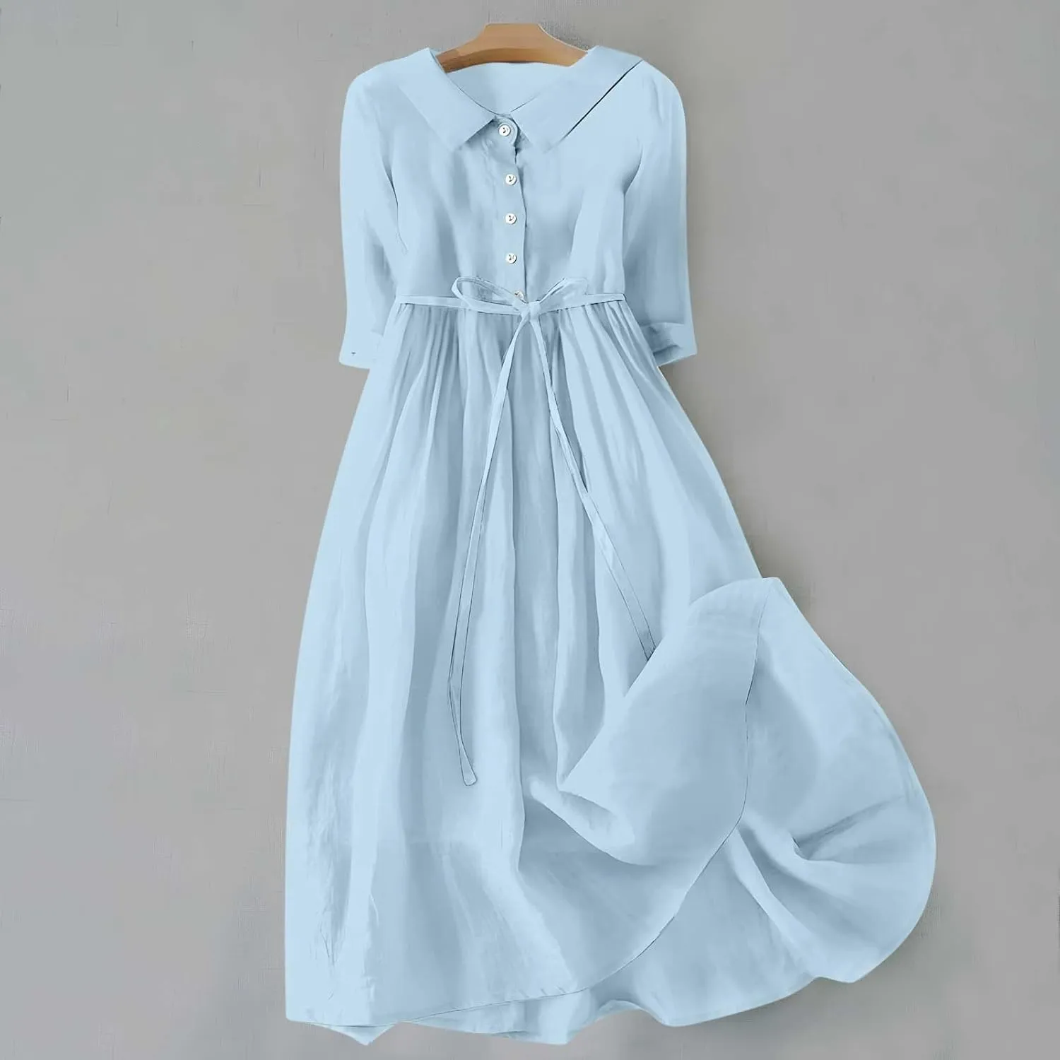 Plus Size Linen Dress for Women Short Sleeve Floral Maxi Dresses Spring Summer Boho Flowy Sundress Cruise Outfits