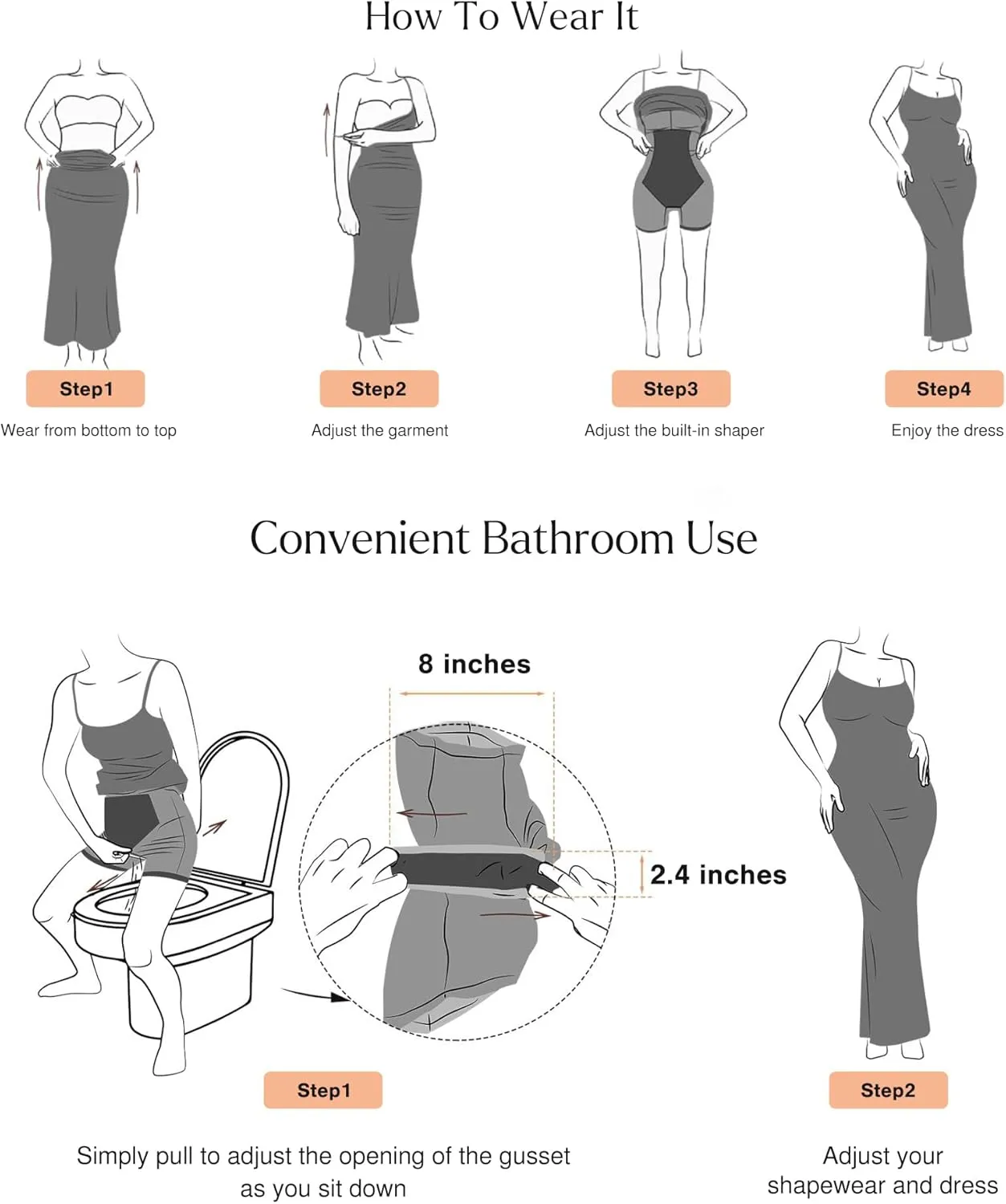 Popilush Summer Dresses for Women 2025 - Dinner Dress Spaghetti Straps Shapewear Mini Dress Club Date Night Bodycon