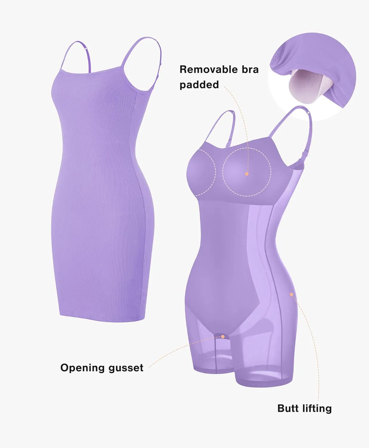 Popilush Summer Dresses for Women 2025 - Dinner Dress Spaghetti Straps Shapewear Mini Dress Club Date Night Bodycon