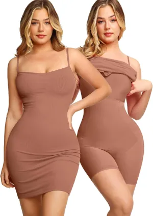 Popilush Summer Dresses for Women 2025 - Dinner Dress Spaghetti Straps Shapewear Mini Dress Club Date Night Bodycon