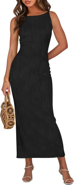 PRETTYGARDEN Womens Maxi Dress 2025 Summer Wedding Guest Dresses Spring Long Resort Wear Casual Bodycon Sun Dresses