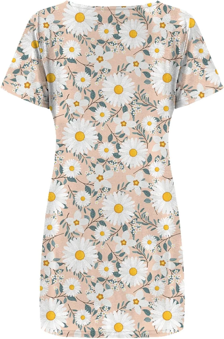 Short Sleeve Midi Dress for Women Floral Babydoll Dresses Crewneck Fit and Flare Dress Spring Break Dresses