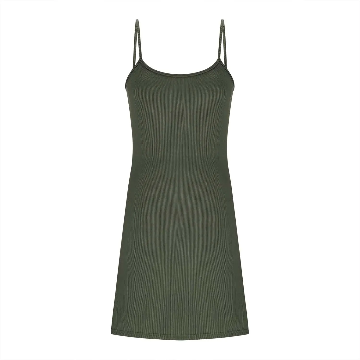 Sleeveless Round Neck Dresses for Womens Summer Casual Solid Color - Adjustable Strap Flowy Mini Dress for Beach