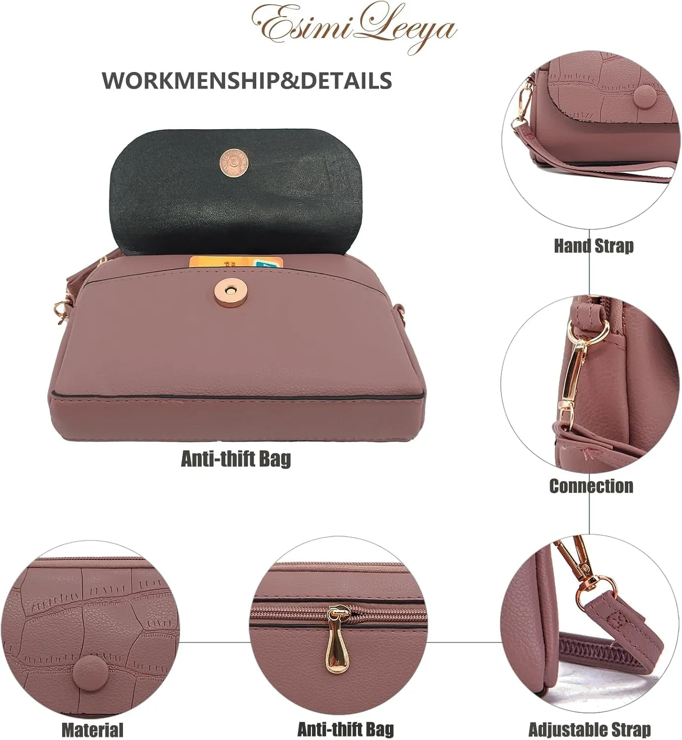 Small Cross Body Bag for Woman Crossbody Wallet Purse Mini handbags with Wristlet Strap