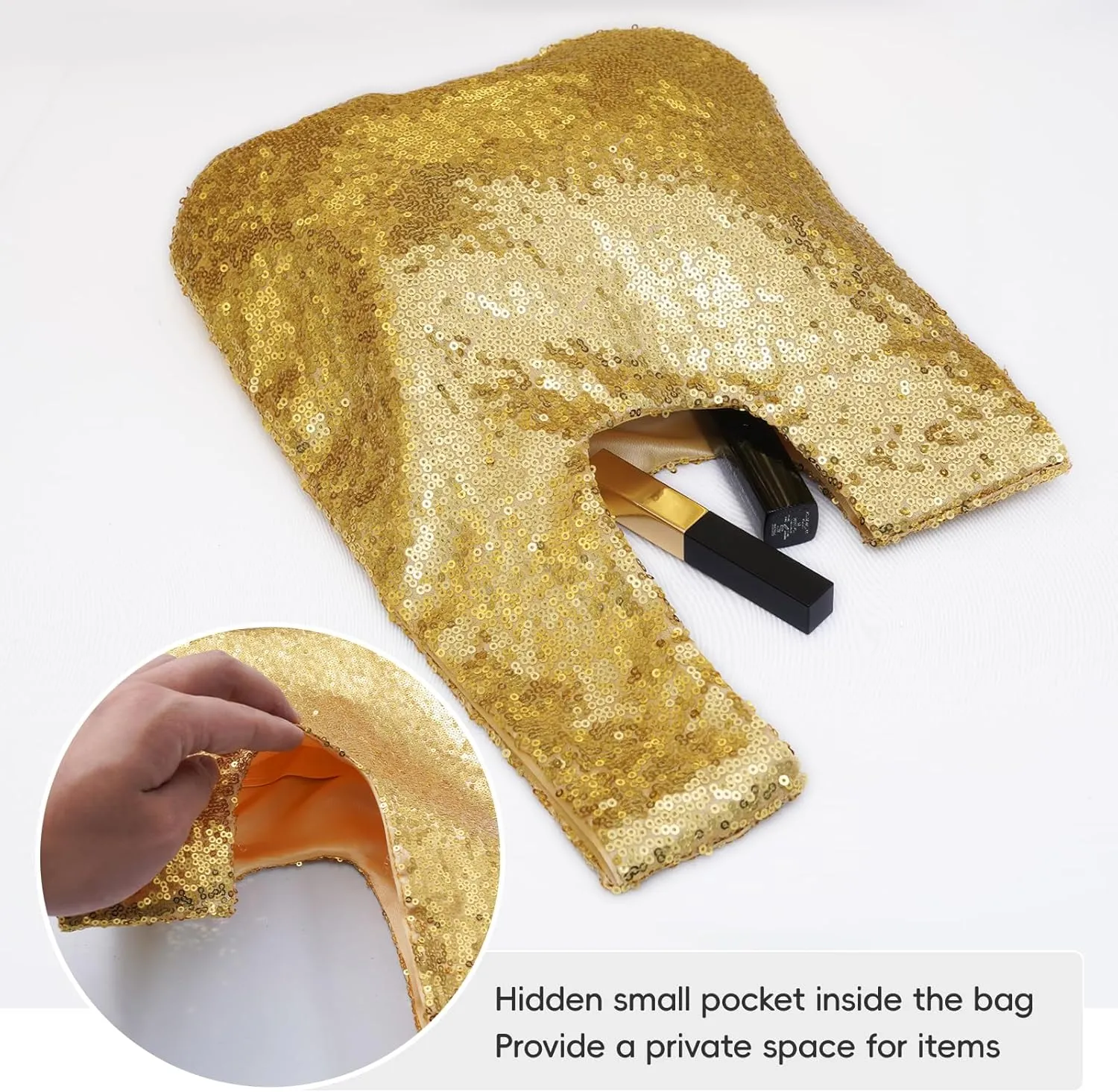 SquarePie Sequin Evening Bag Wrist Handbag Glitter Clutch Phone Wallet Purse Portable Pouch