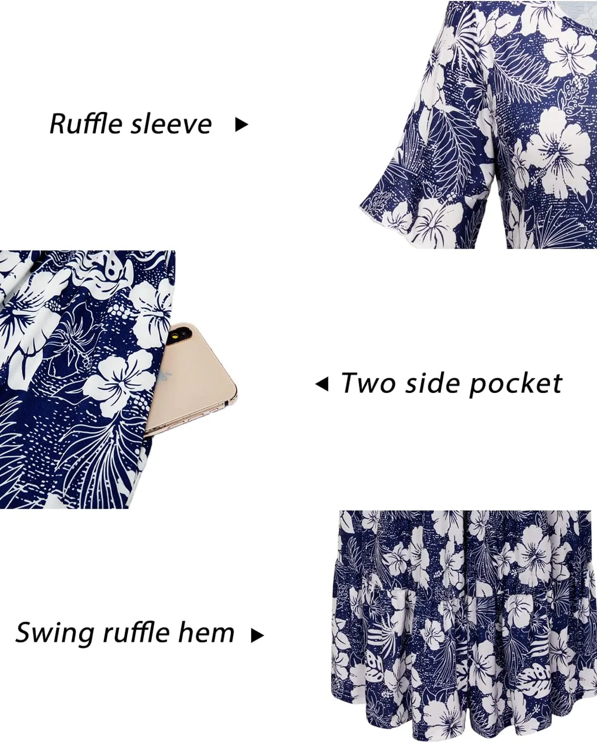 STYLEWORD Women's Summer 2025 Casual Short Sleeve Tiered Flowy Spring Dress Long Midi Beach Sundress Vacation Outfits