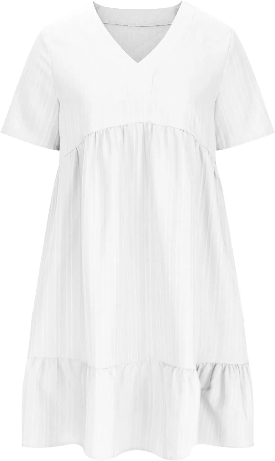 Summer Dresses for Women 2025 Casual Short Sleeve V Neck Flowy Swing Midi Dress Loose Beach Vacation Cute Sundresses