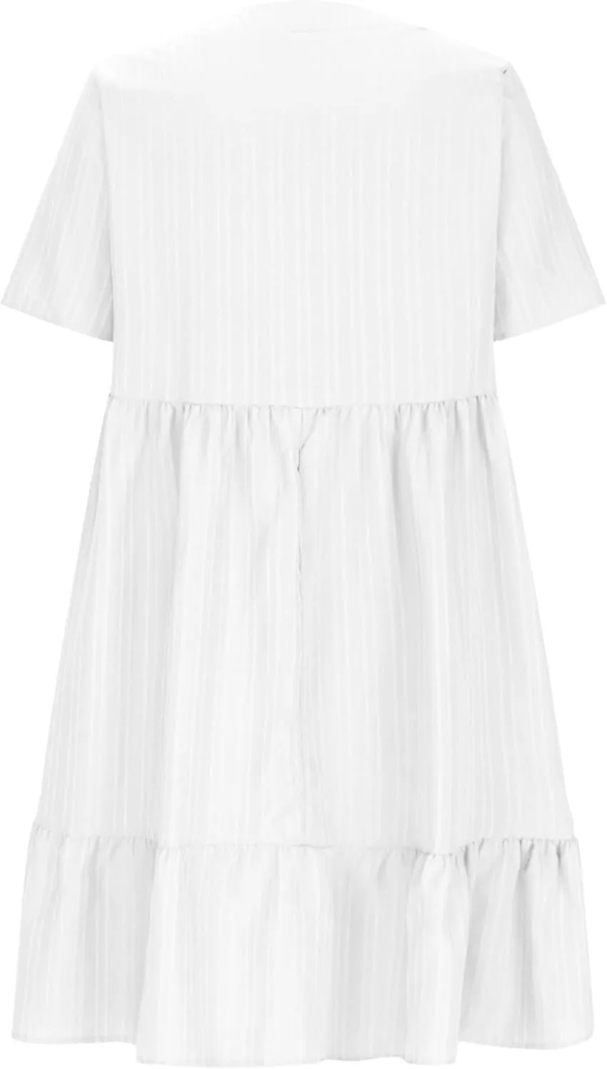 Summer Dresses for Women 2025 Casual Short Sleeve V Neck Flowy Swing Midi Dress Loose Beach Vacation Cute Sundresses
