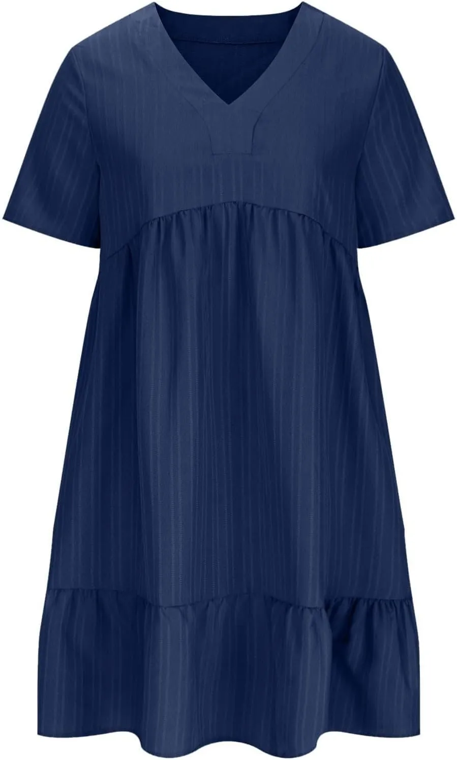 Summer Dresses for Women 2025 Casual Short Sleeve V Neck Flowy Swing Midi Dress Loose Beach Vacation Cute Sundresses