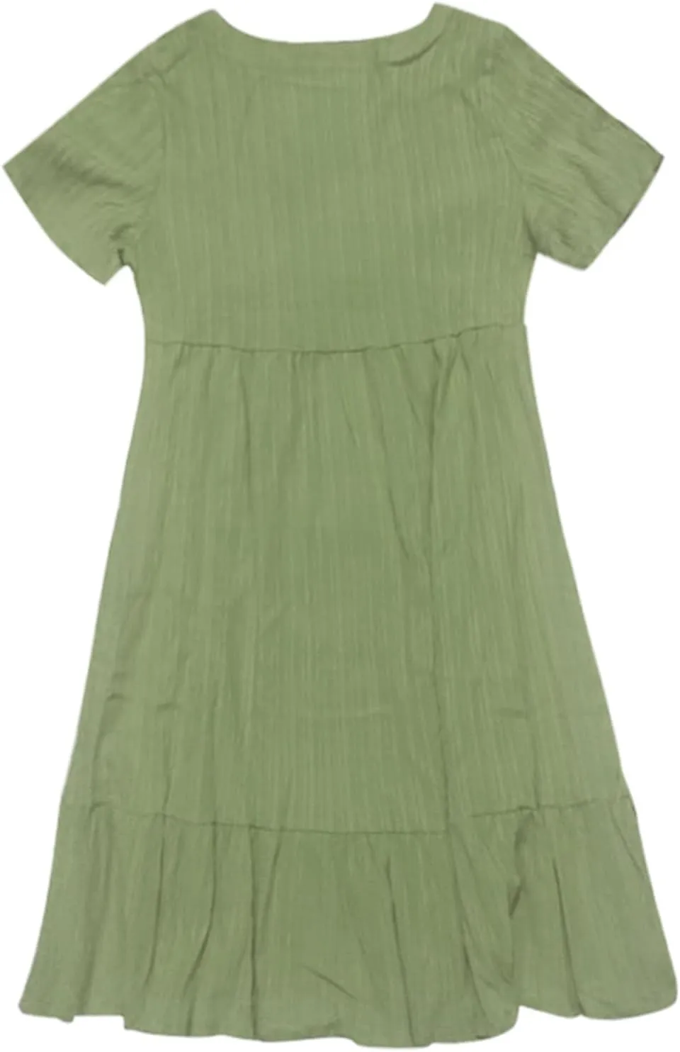Summer Dresses for Women 2025 Trendy Short Sleeve Pleated Midi Dress Casual Flowy V Neck Elegant Beach Sundresses