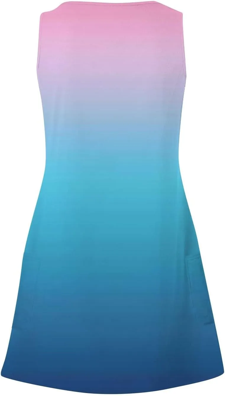 Summer Dresses for Women Casual Loose V Neck Sleeveless Sundresses Boho Beach Dress Swimsuit Coverup with Pockets