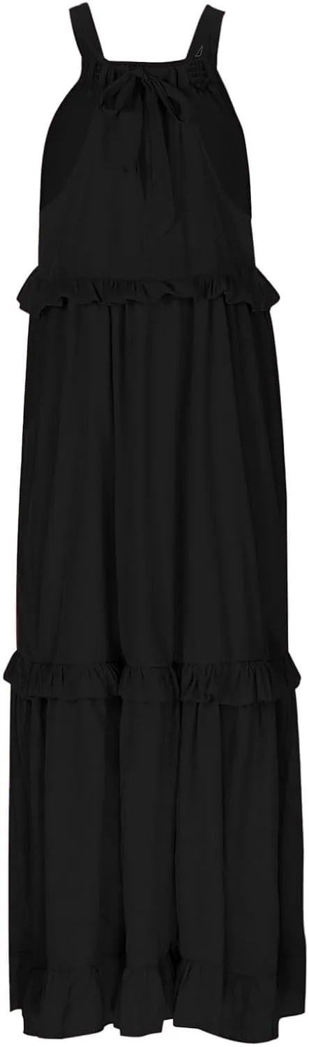 Summer Maxi Dresses for Women 2025 Elegant Flowy Tiered Ruffle Dress Casual Loose Swing Beach Vacation Clothes