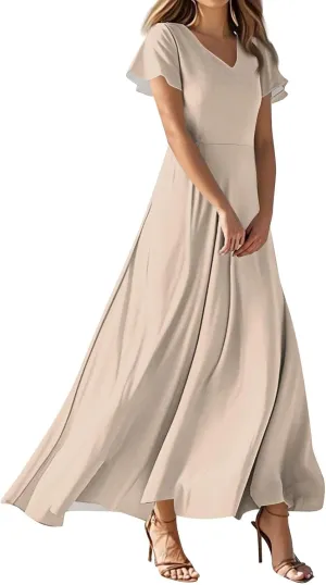 Summer Maxi Dresses for Women 2025 Floral V Neck Long Sundresses for Beach Vacation Flowy Casual Wedding Guest Dress