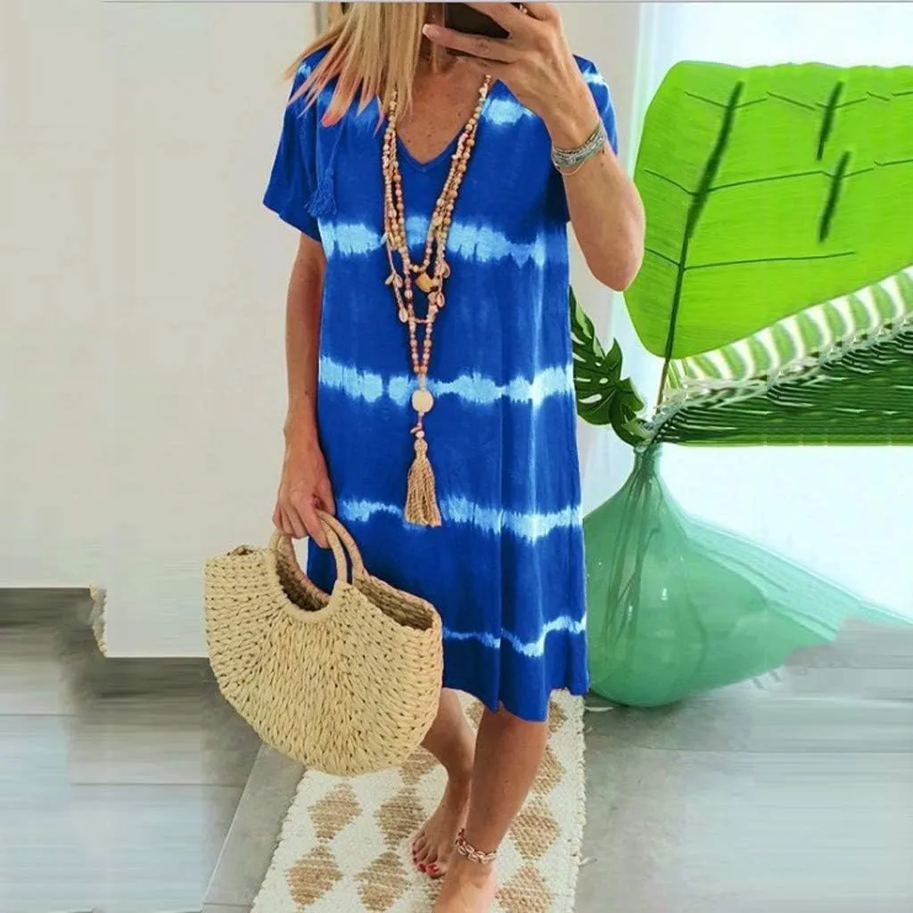 T-Shirt Dress for Women Spring Fashion Casual Summer Short Sleeve Crewneck Loose Classic Comfy Soft Basic Midi Dresses