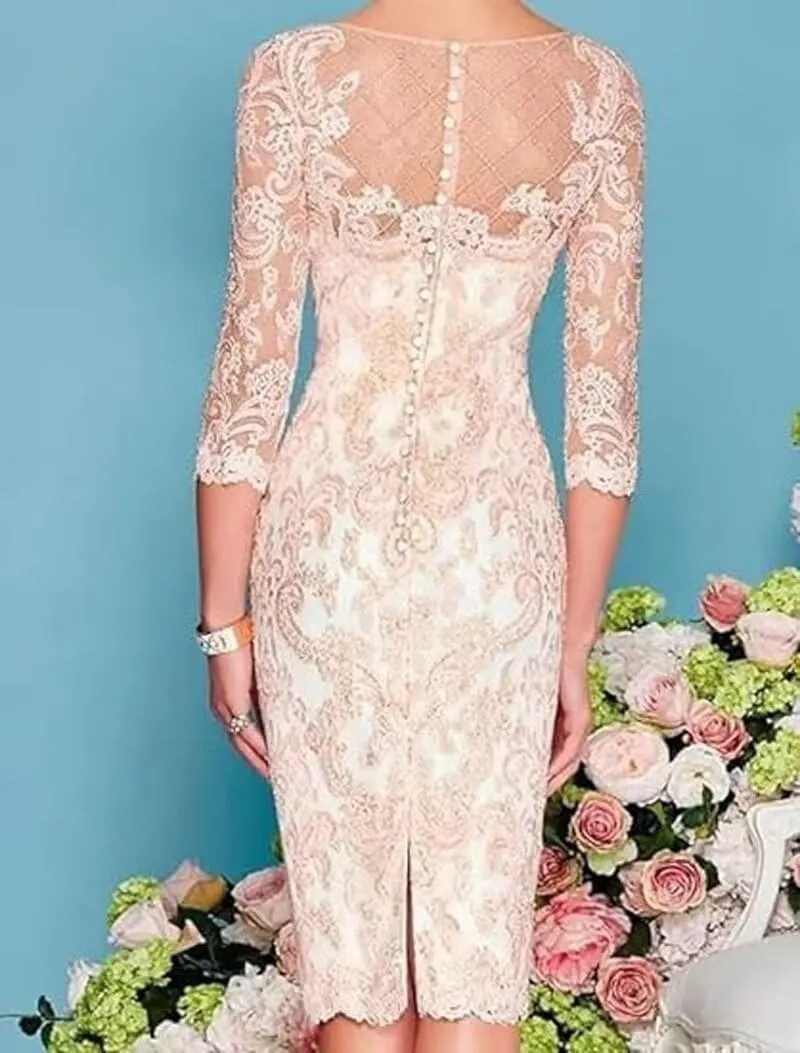 Tea Length Mother of The Bride Dresses for Wedding with Jacket Chiffon 2PC Elegant Grandmother of The Bride Dress