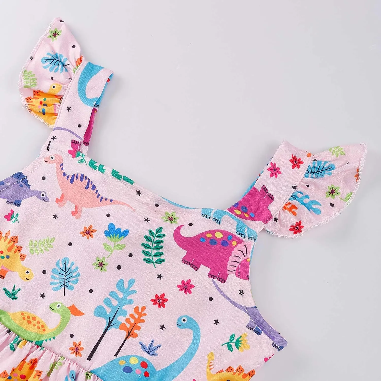 Toddler Girls Dresses Kids Summer Clothes Ruffle Sleeve Back Bowknot Dress Baby Backless Party Sundress 2-7 Years