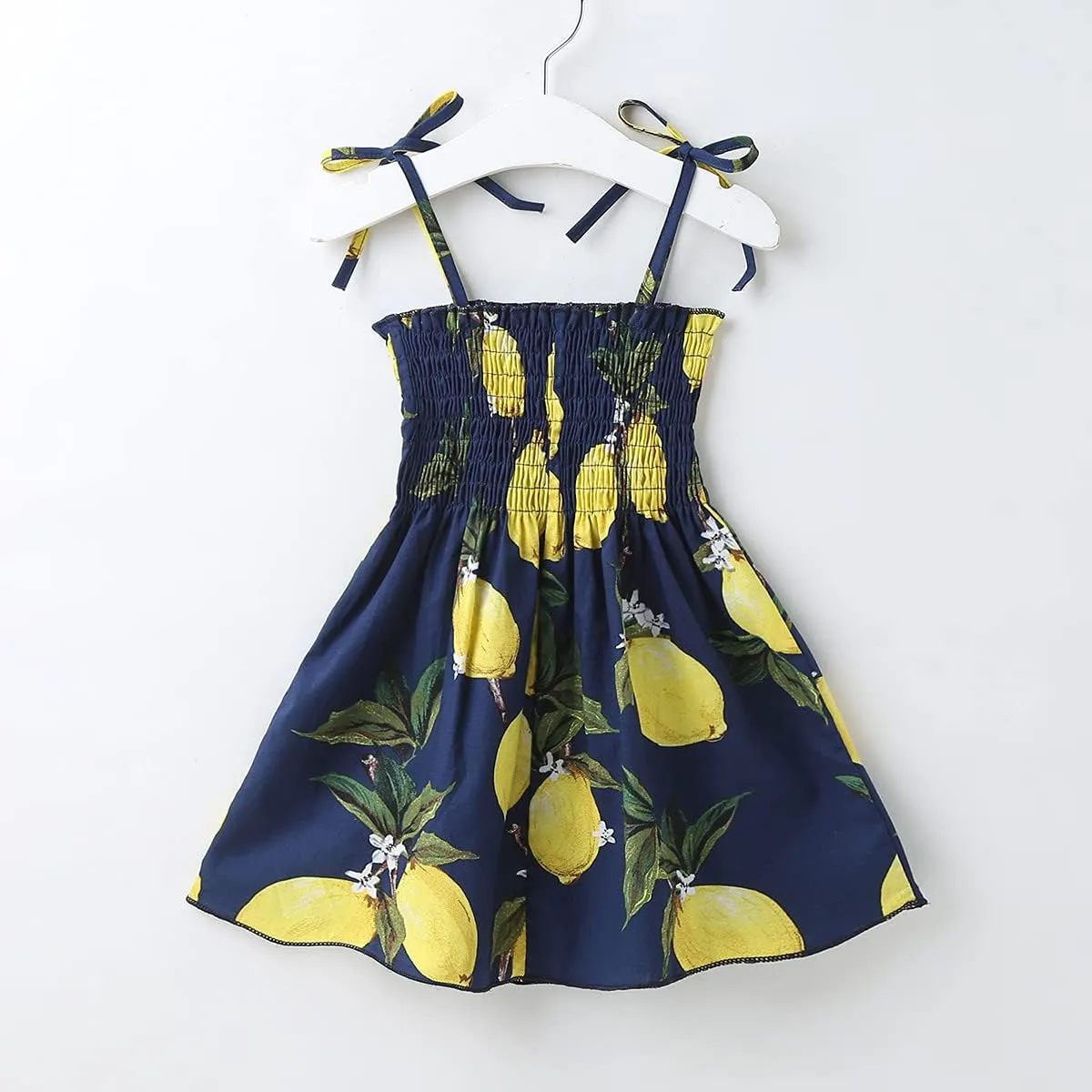 Toddler Girls Summer Dress Outfits Ruffle Strap Kids Baby Dresses Sunflower Floral Beachwear Dresses Casual