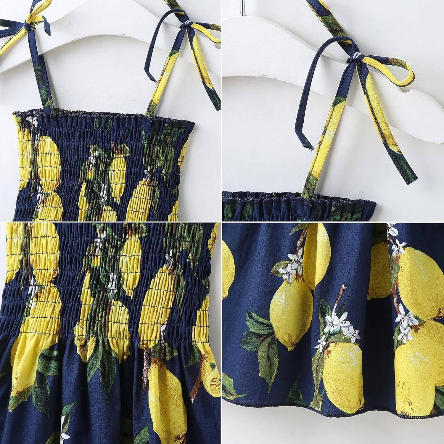 Toddler Girls Summer Dress Outfits Ruffle Strap Kids Baby Dresses Sunflower Floral Beachwear Dresses Casual