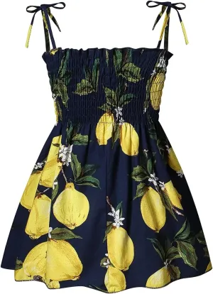 Toddler Girls Summer Dress Outfits Ruffle Strap Kids Baby Dresses Sunflower Floral Beachwear Dresses Casual