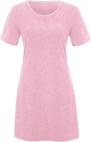 Tshirt Dresses for Women Summer Short Sleeve Round Neck Mini Dress Casual Loose Boho Vacation Soft Dresses