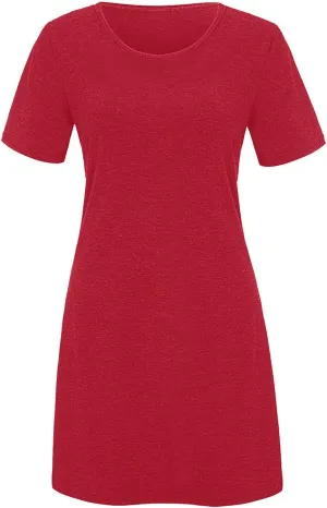Tshirt Dresses for Women Summer Short Sleeve Round Neck Mini Dress Casual Loose Boho Vacation Soft Dresses