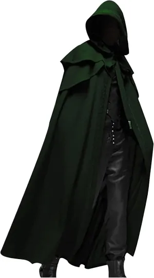 tuduoms Unisex Mens Medieval Cape Cloak with Hood Renaissance Costuems Halloween Cosplay Knight Tunic Gothic Witch Party Cape