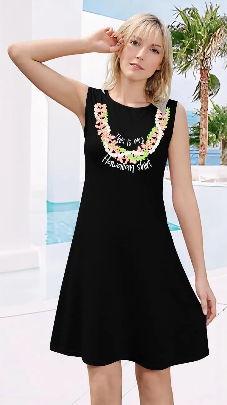 UNIQUEONE Hawaiian Dresses for Women: Sea Shell Sleeveless Shirt Summer Beach Hawaiian Loose Tank Sundresses