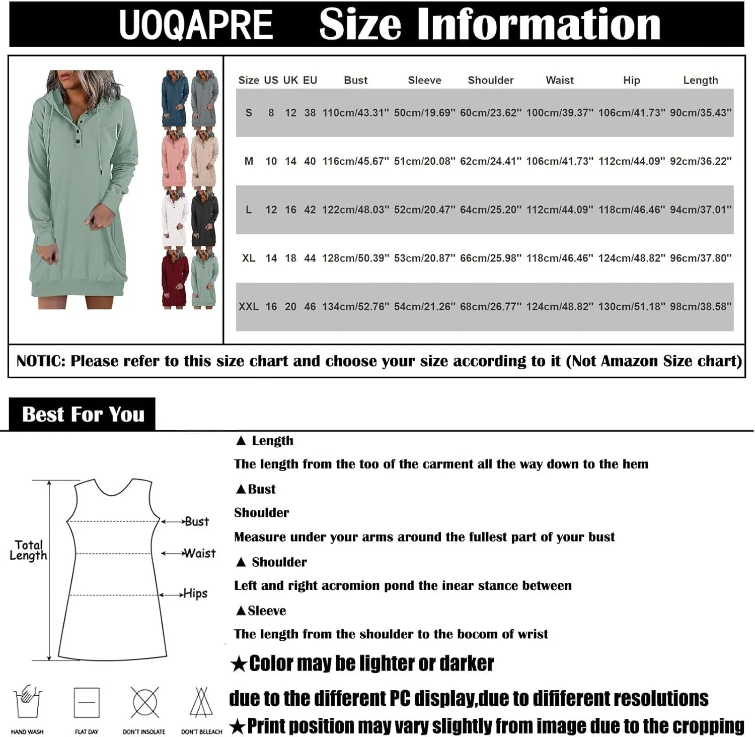 UOQAPRE Womens Pullover Hoodies Dresses Sweater for Women 2022 Sweatshirt Long Sleeve Shirts with Kangaroo Pockets S-5XL