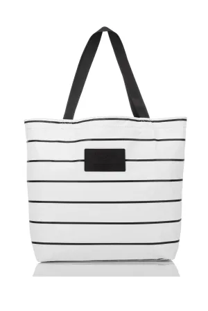 White Pinstripe Splash Proof Day Tripper Tote