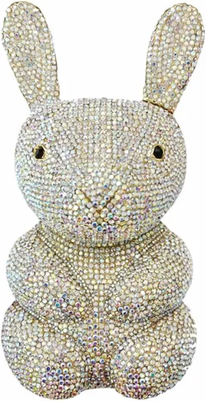 Women Cute Rabbit Shape Rhinestone Evening Bag Chic Animal Crystal Clutch Glitter Full Diamond Purse for Prom Party