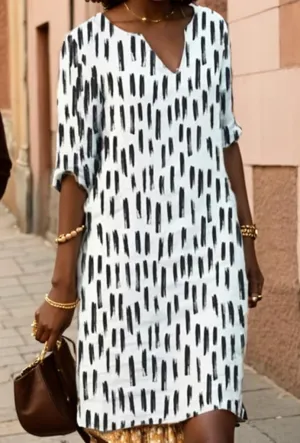 Women Floral Print V Neck Midi Dress Summer Casual Boho Half Sleeve Loose Flowy Tshirt Sun Dress