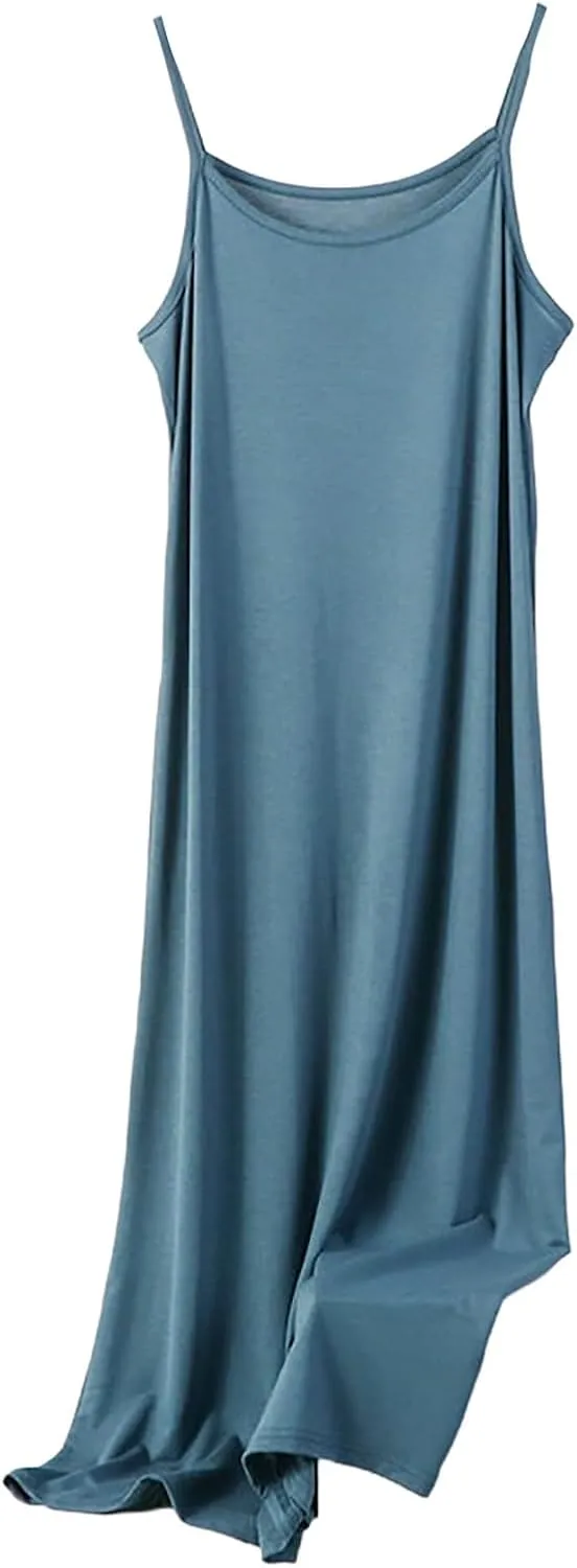 Women Full Slips Sexy Soft Slip Dress for Under Dress Spaghetti Strap Cami Slip Chemises V Neck Negligee Plus Size