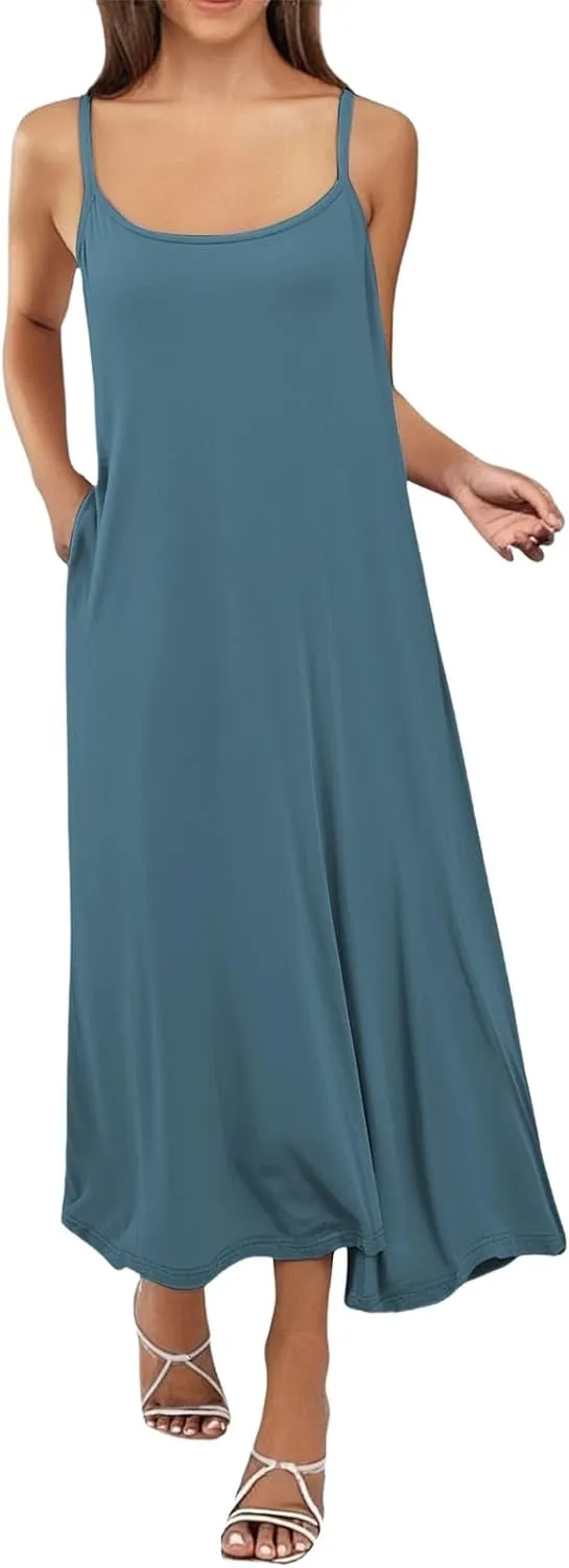 Women Full Slips Sexy Soft Slip Dress for Under Dress Spaghetti Strap Cami Slip Chemises V Neck Negligee Plus Size