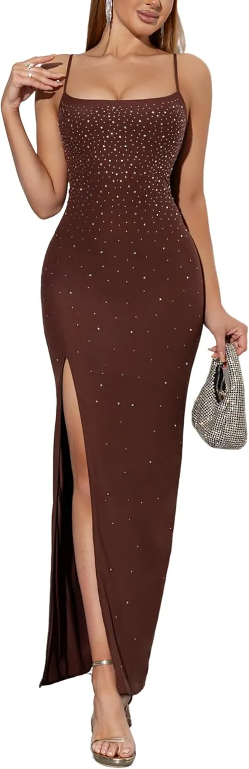 Women's Bodycon Maxi Dress 2025 Elegant Classy Formal Wedding Guest Gala Cocktail Party Tight Fitted Dresses