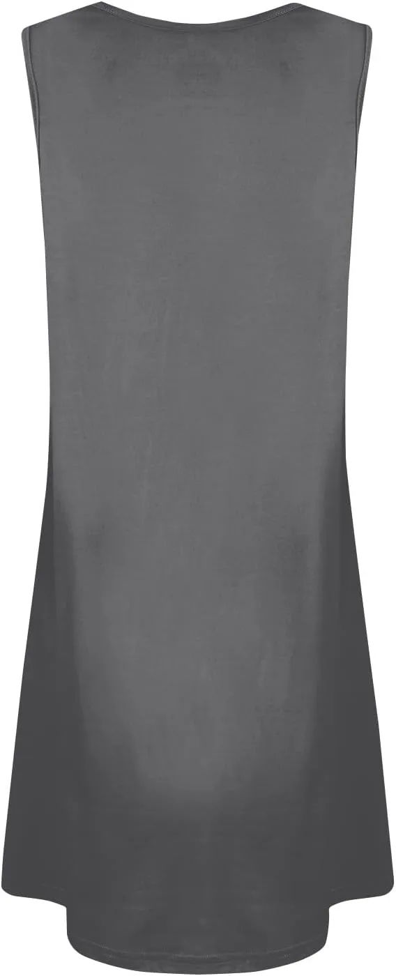 Women's Boho Summer Dresses 2025 Solid V Neck Button Down Sleeveless Tank Sundress with Pockets Mini Dresses, S-3XL