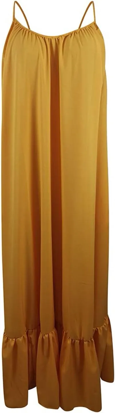 Womens Boho Summer Maxi Dresses Spaghetti Strap Flowy Beach Sundresses Casual Pleated Dress Trendy Vacation Outfits