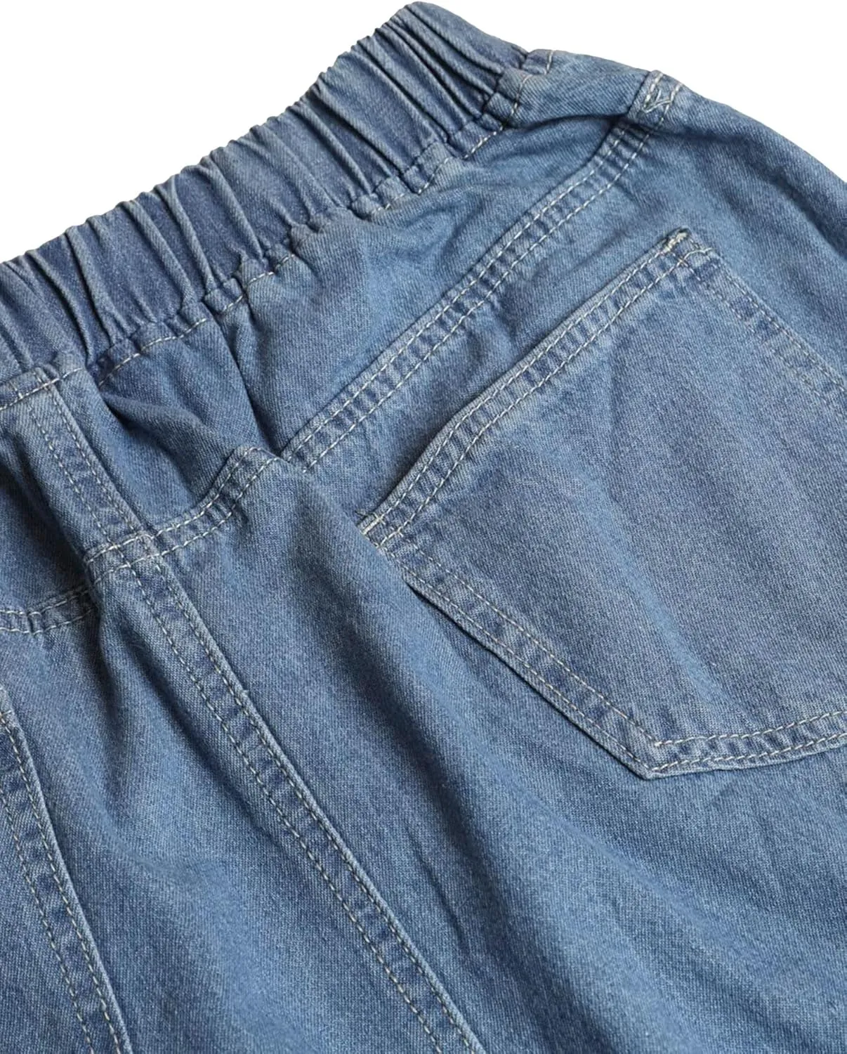 Women's Casual Denim Skirt Waist Frayed Hem A-Line Distressed Hippie Long Maxi Korean Retro Denim Skirt Pocket Skirt