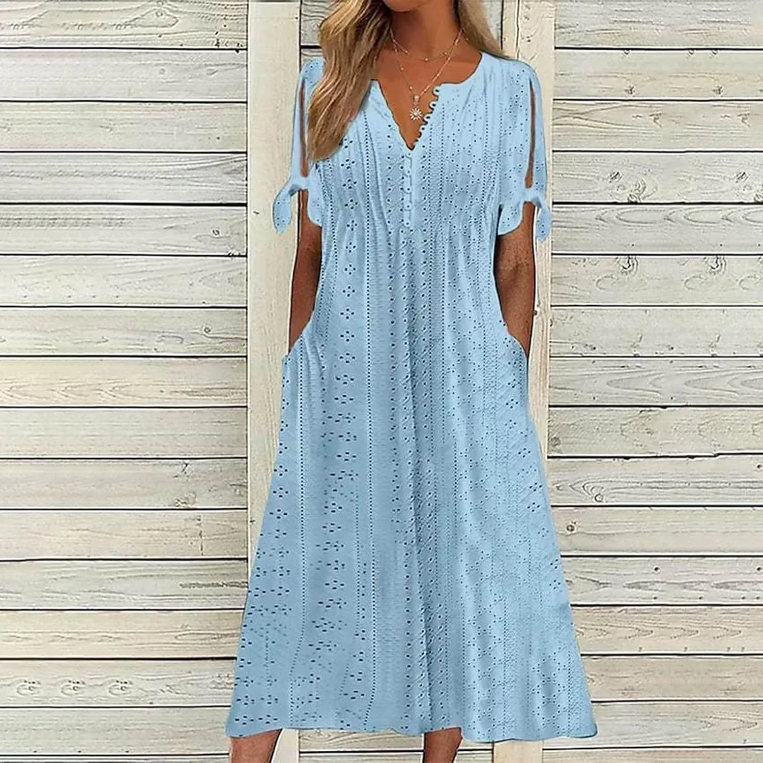 Womens Casual Summer Dress Plus Size Loose Fit Beach Cover-Up Trendy Maxi Dress Holiday Travel Pool Party Casual Wear