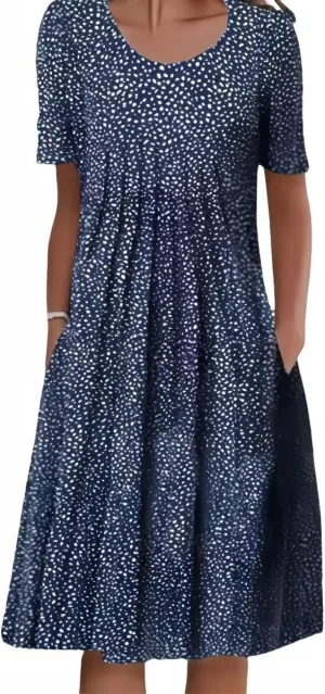 Women's Dresses Pleated Front Summer Short Sleeve 2025 Vintage Print Mid Length Paisley Floral Sundress