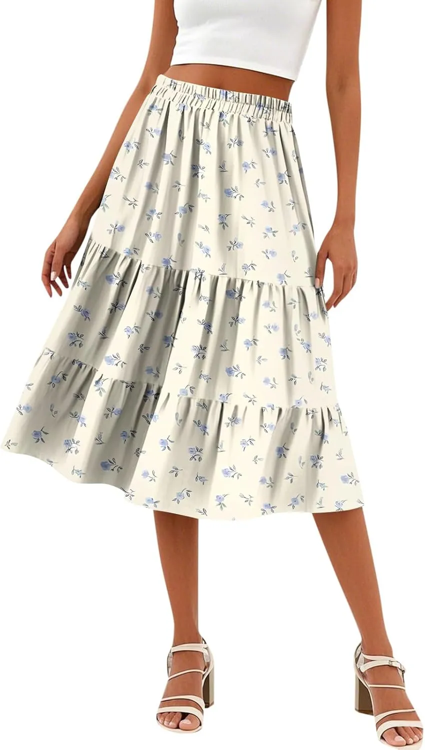 Women's Going Out Casual Elegant High Waist Drawstring A-line Boho Holiday Swing Skirt with Pockets