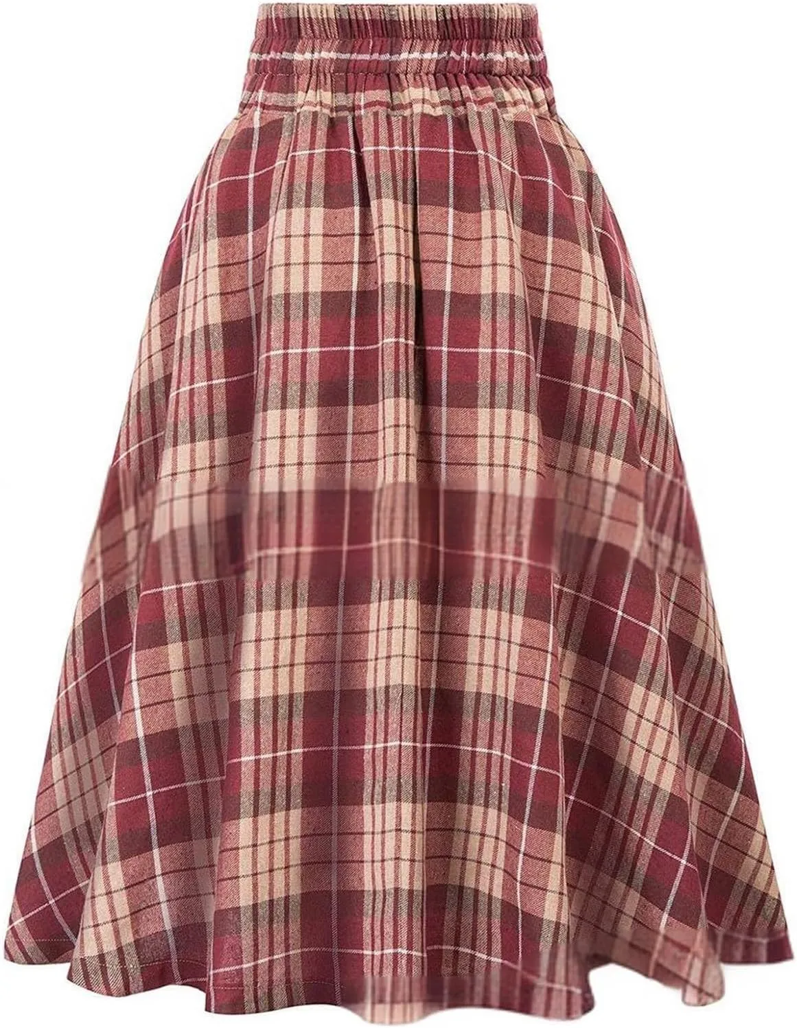 Women's Maxi Dresses 2025 Elegant Trendy Midi Vintage Button Elastic High Waisted Pleated Cocktail Skirts, S-2XL