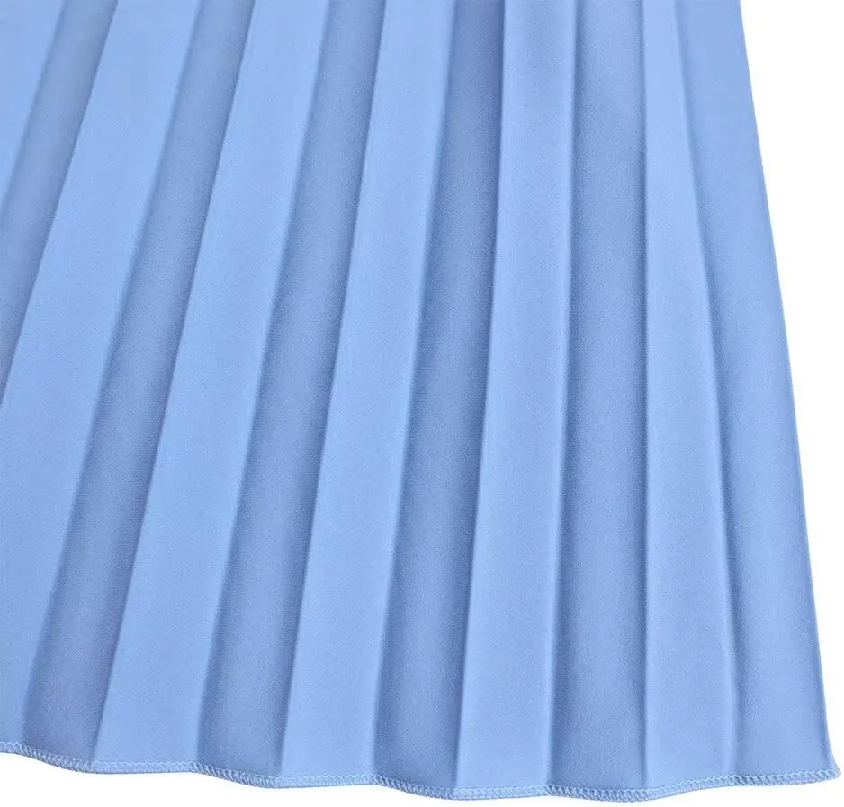 Women's Mock Neck Cloak Sleeve Pleated Keyhole Back Flowy Party Midi Dress Pleated Short Dress for Cocktail Party