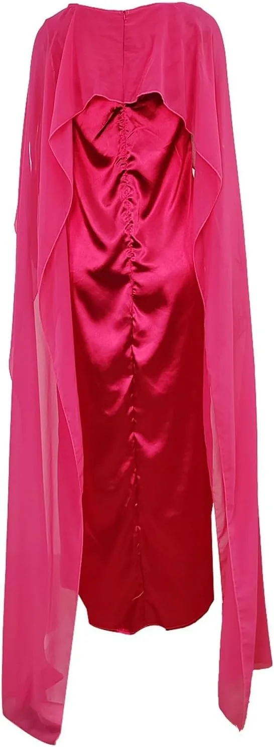 Women's Muslim Chiffon Dress Round Neck Loose Swing Middle Eastern Robe Maxi Long Dresses Fashion Bat Sleeves Dress