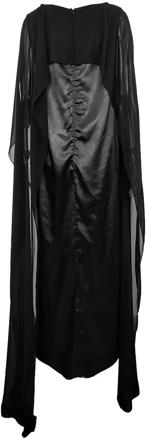 Women's Muslim Chiffon Dress Round Neck Loose Swing Middle Eastern Robe Maxi Long Dresses Fashion Bat Sleeves Dress