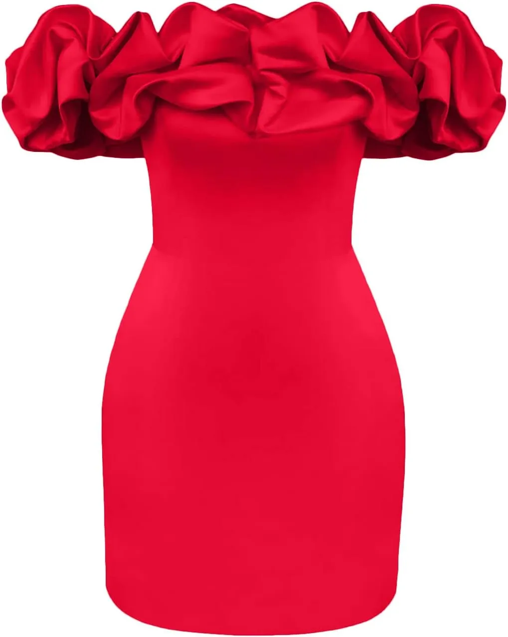 Womens Off Shoulder Strapless Mini Dress Ruffle Trim Ruched Sleeveless Bodycon Party Dressses Elegant Cocktail Dress