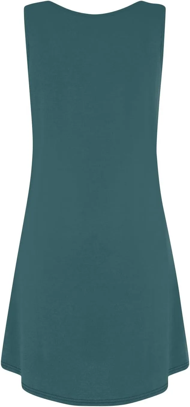 Women's Sleeveless Summer Dress with and Butterfly Print Casual Loose Fit for Beach and Daily Wear