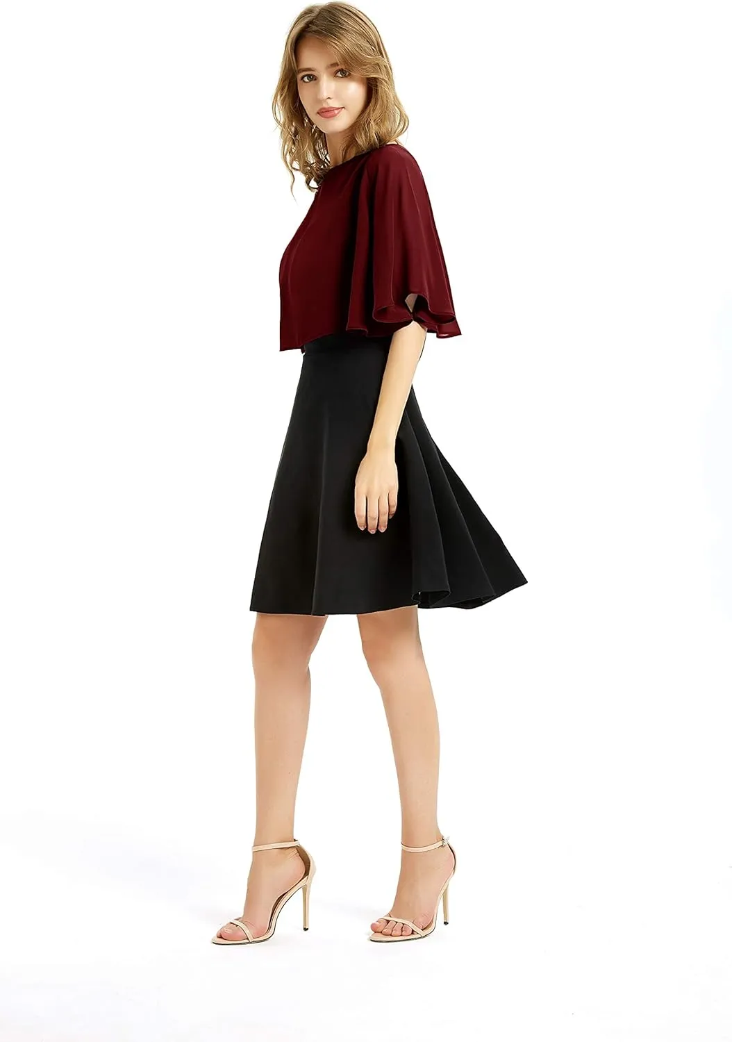 Women's Soft Chiffon Shawl Wraps Shrug for Evening Dress Wedding Cape Bolero Flapper Cover Up